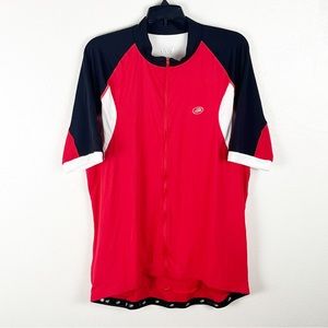 PERFORMANCE Bicycle Red Full Front Zipper Back Hem Pockets Cycling Shirt 3XL
